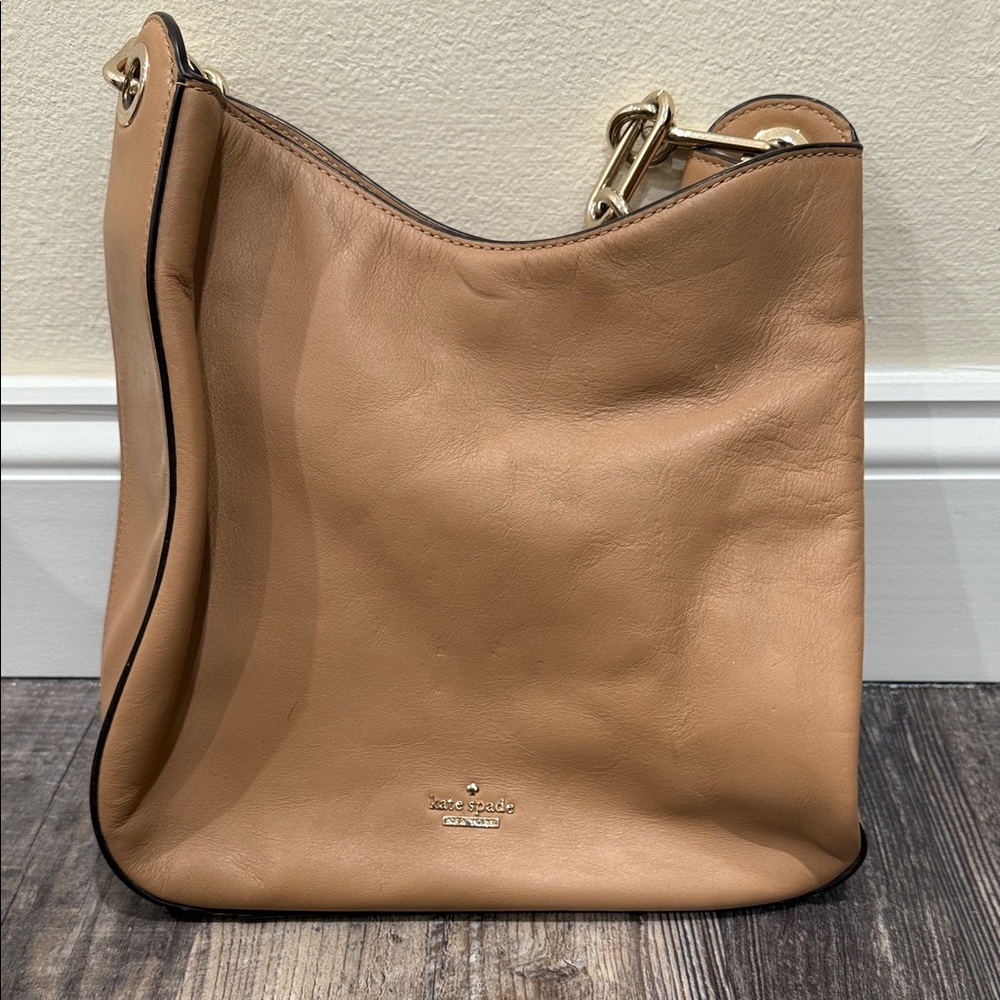 Kate Spade Beige Leather Hobo Bag